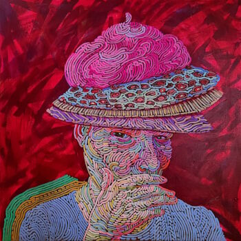 Peinture intitulée "In hats" par Alexandra Finkelchtein, Œuvre d'art originale, Acrylique