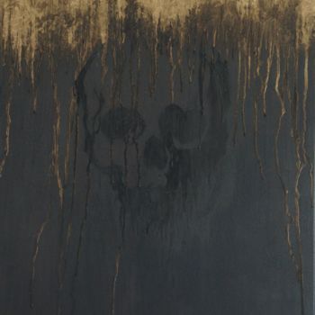 Pittura intitolato "GOLD SKULL [70x50]" da Alex, Opera d'arte originale, Acrilico
