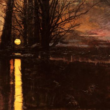 Painting titled "Night" by Aleksandr Amindzhanov, Original Artwork