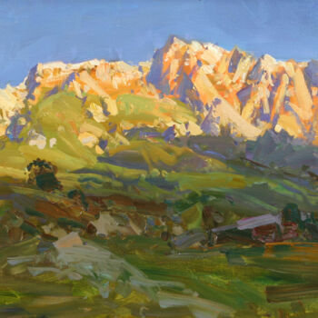 Painting titled "Rocks in the mornin…" by Alexander Babich, Original Artwork, Oil