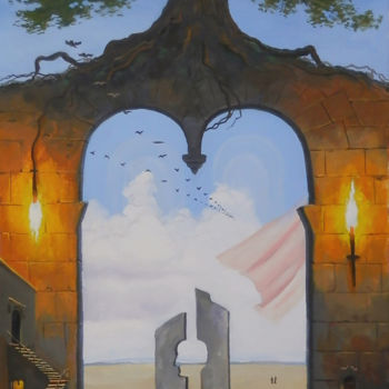 Schilderij getiteld "Window of false per…" door Aleksandr Bolotov, Origineel Kunstwerk, Olie