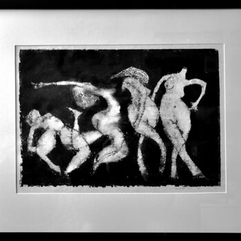 Dibujo titulada ""Dying Carmen"" por Alexander Chalovsky, Obra de arte original, Aguafuerte Montado en Otro panel rígido