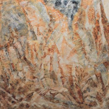 Картина под названием "Структура" - Александр Дикун, Подлинное произведение искусства, Масло Установлен на Деревянная рама д…