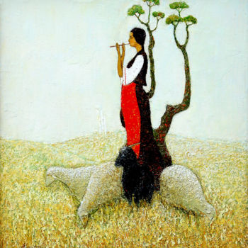 Картина под названием "Melody of the nativ…" - Alexander Kara, Подлинное произведение искусства, Масло