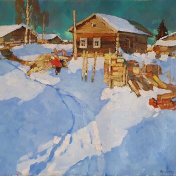 Painting titled "Old Cottage" by Alexander Kremer, Original Artwork, Oil