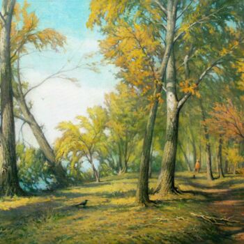 Картина под названием "Осенний день" - Александр Кусенко, Подлинное произведение искусства, Масло