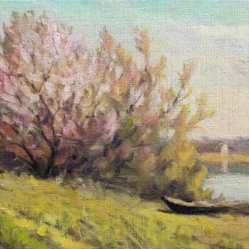 Картина под названием "Весна, этюд." - Александр Кусенко, Подлинное произведение искусства, Масло