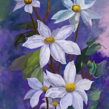 Digital Arts titled "Flowers 2" by Alexander Mats, Original Artwork, Digital Painting