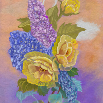 Digital Arts titled "Flowers 4" by Alexander Mats, Original Artwork, Digital Painting
