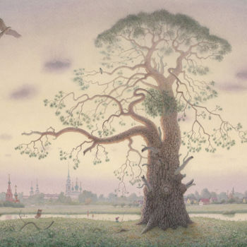Malerei mit dem Titel "Music of the evenin…" von Alexander Mukhin-Cheboksarsky, Original-Kunstwerk, Aquarell