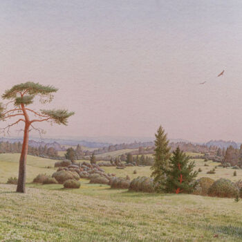 Pittura intitolato "open spaces" da Alexander Mukhin-Cheboksarsky, Opera d'arte originale, Acquarello