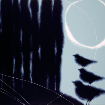 Pintura intitulada "Lunar eclipse. Schw…" por Alexander Oligerov, Obras de arte originais, Acrílico