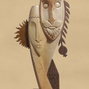Sculpture titled "Sasunts family" by Alexander Shkarbanenko, Original Artwork, Wood
