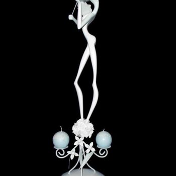 Sculpture intitulée "Candlestick "Waddin…" par Alexander Shkarbanenko, Œuvre d'art originale, Bois
