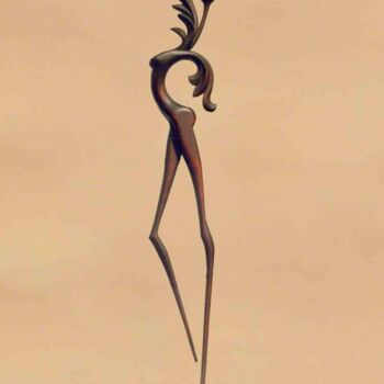 Sculpture intitulée "Tulip" par Alexander Shkarbanenko, Œuvre d'art originale, Bois
