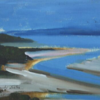 Painting titled "Sands of Morar, Sco…" by Alexander Taylor Dickie, Original Artwork, Oil Mounted on Wood Panel