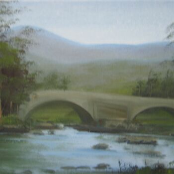 Картина под названием "River Dochart, Scot…" - Alexander Taylor Dickie, Подлинное произведение искусства, Масло Установлен н…