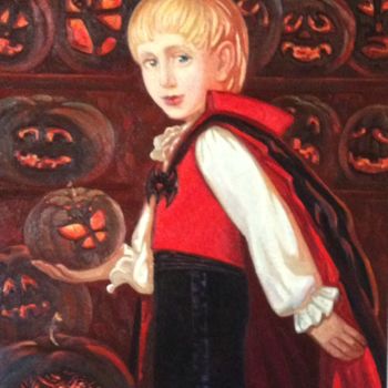 Painting titled "Little Dracula - Mi…" by Alexander Telin, Original Artwork, Oil