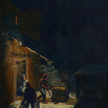 Pintura titulada "Night Bakers" por Alexander Telin, Obra de arte original, Oleo