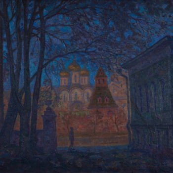 Ζωγραφική με τίτλο "Surroundings- Kreml…" από Alexander Telin, Αυθεντικά έργα τέχνης, Λάδι