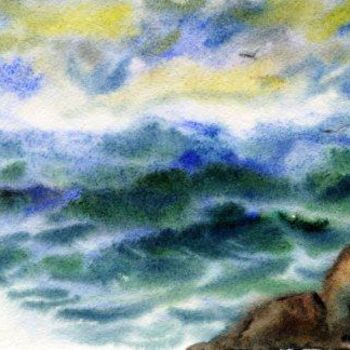 Painting titled "океан" by Alexander Ushchipovsky, Original Artwork