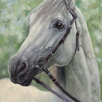 Malerei mit dem Titel "White Horse" von Alexander Volya, Original-Kunstwerk, Öl