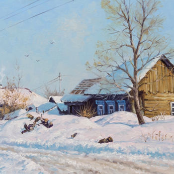 "Winter Village Day" başlıklı Tablo Alexander Volya tarafından, Orijinal sanat, Petrol