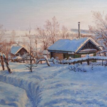 Painting titled "Winter etude" by Alexander Volya, Original Artwork, Oil