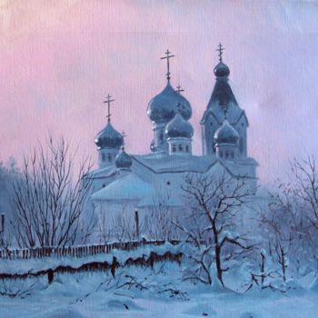Painting titled "Winter Sunrise" by Alexander Volya, Original Artwork, Oil