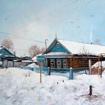 Painting titled "After snowfall" by Alexander Volya, Original Artwork, Oil