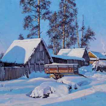 Painting titled "Small village" by Alexander Volya, Original Artwork, Oil