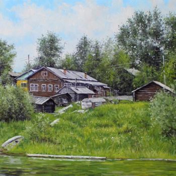 Painting titled "Village Backyard" by Alexander Volya, Original Artwork