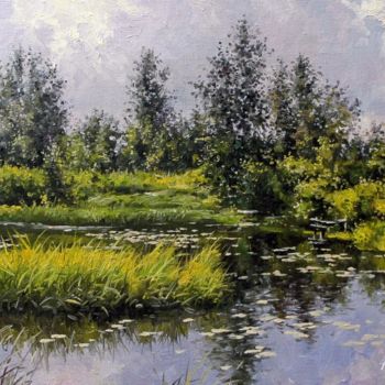 Painting titled "Lake" by Alexander Volya, Original Artwork, Oil