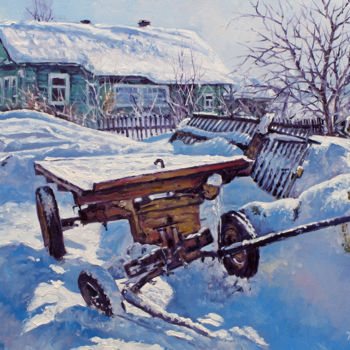 Pittura intitolato "Winter mood. The ca…" da Alexander Volya, Opera d'arte originale