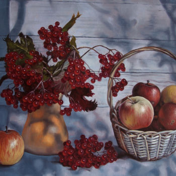 Pintura titulada "Rowan and apples" por Alexander Volya, Obra de arte original, Oleo