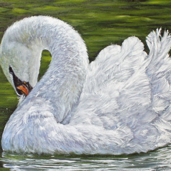 Painting titled "Lonely. Swan" by Alexander Volya, Original Artwork