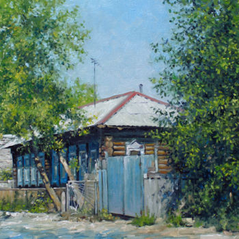 Malarstwo zatytułowany „Village line. Summer” autorstwa Alexander Volya, Oryginalna praca, Olej