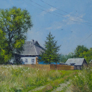 「Summer day in villa…」というタイトルの絵画 Alexander Volyaによって, オリジナルのアートワーク, オイル