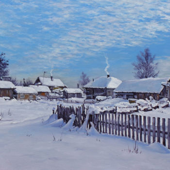 Peinture intitulée "Winter day in villa…" par Alexander Volya, Œuvre d'art originale, Huile