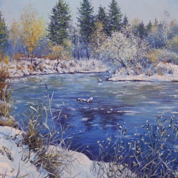 Painting titled "Early Frosts" by Alexander Volya, Original Artwork, Oil