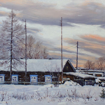 Schilderij getiteld "Winter twilight. Vi…" door Alexander Volya, Origineel Kunstwerk, Olie