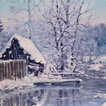 Painting titled "March. The thaw" by Alexander Volya, Original Artwork, Oil