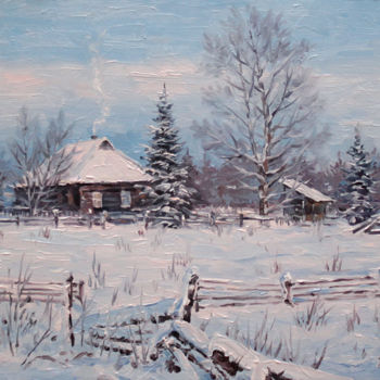 Painting titled "Winter frost" by Alexander Volya, Original Artwork, Oil