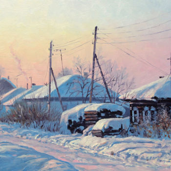 Painting titled "Cold Morning" by Alexander Volya, Original Artwork, Oil