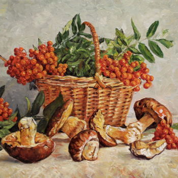 Painting titled "Autumn still-life w…" by Alexander Volya, Original Artwork, Oil