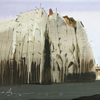Painting titled "military store / во…" by Alexander Votsmush, Original Artwork, Watercolor