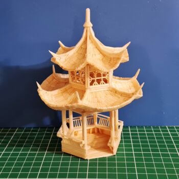 Скульптура под названием "Chinese pagoda" - Alexander Zarubin, Подлинное произведение искусства, Дерево