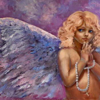 Painting titled "#An Angel" by Alexander Trust, Original Artwork, Oil