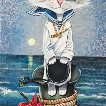 Schilderij getiteld "Sailor" door Alexander Ishchenko, Origineel Kunstwerk, Acryl