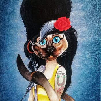 Schilderij getiteld "Amy" door Alexander Ishchenko, Origineel Kunstwerk, Acryl